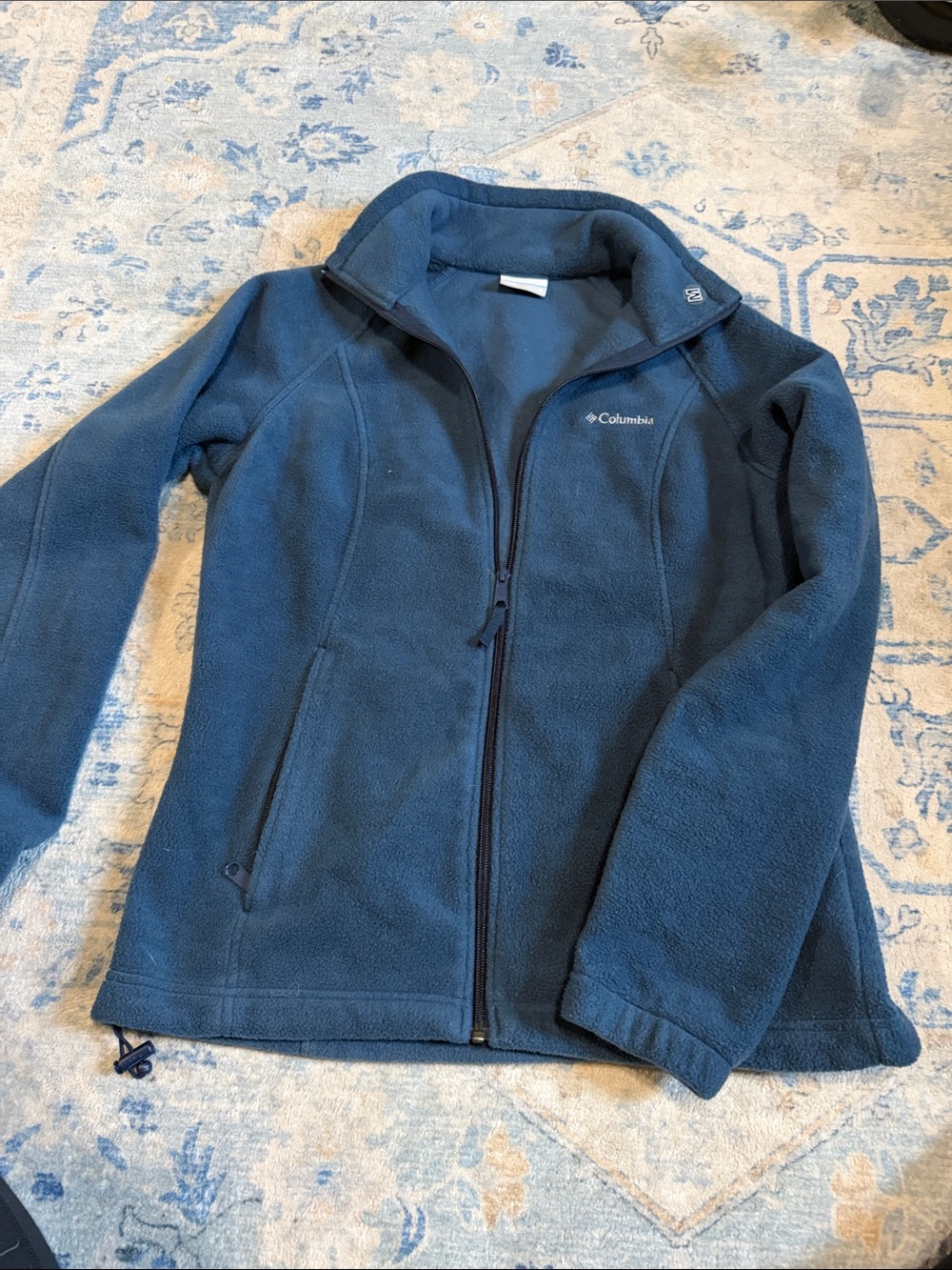 Columbia Womens M Dark Blue Full-Zip Fleece Jacket